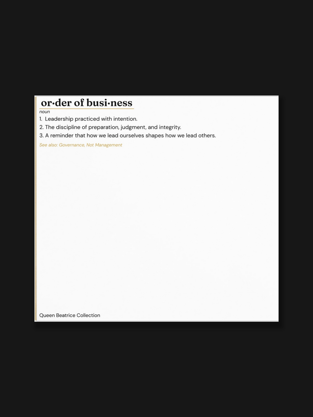 Order of Business Notepad