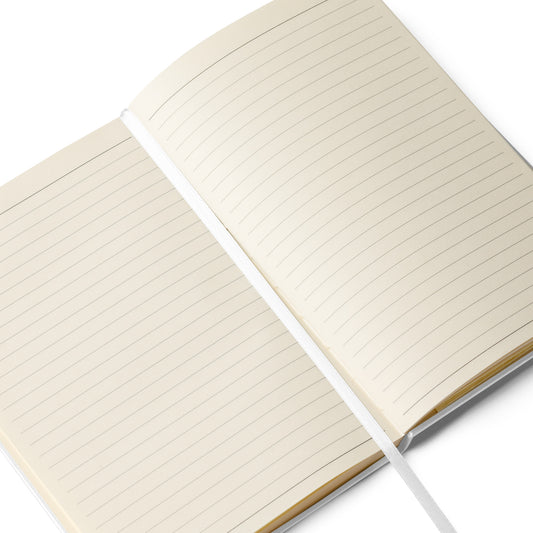 Close-up of the elastic closure band holding the Writing Myself a Fan Letter journal shut